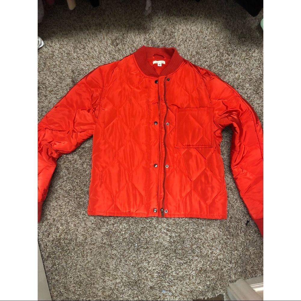 Silence + Noise Orange Bomber Jacket